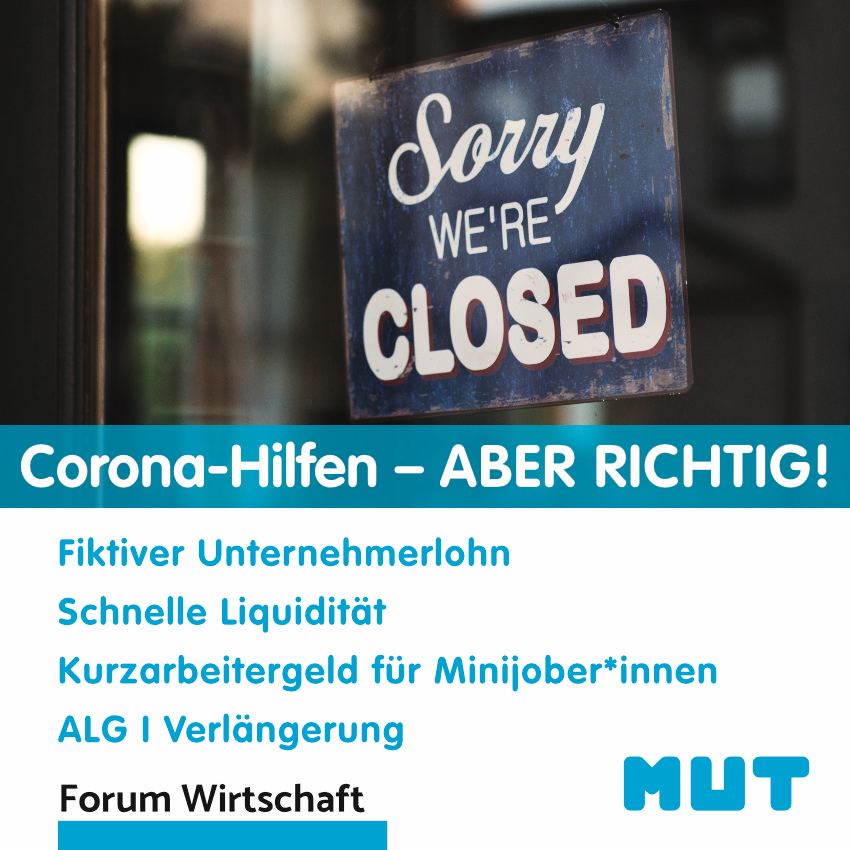 Corona Hilfen – aber richtig!